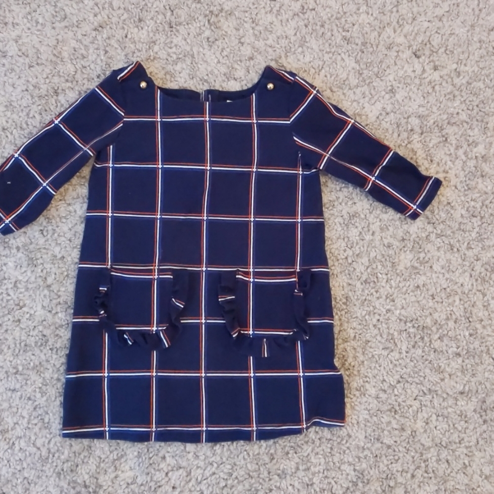 Janie and Jack navy dress with orange and white